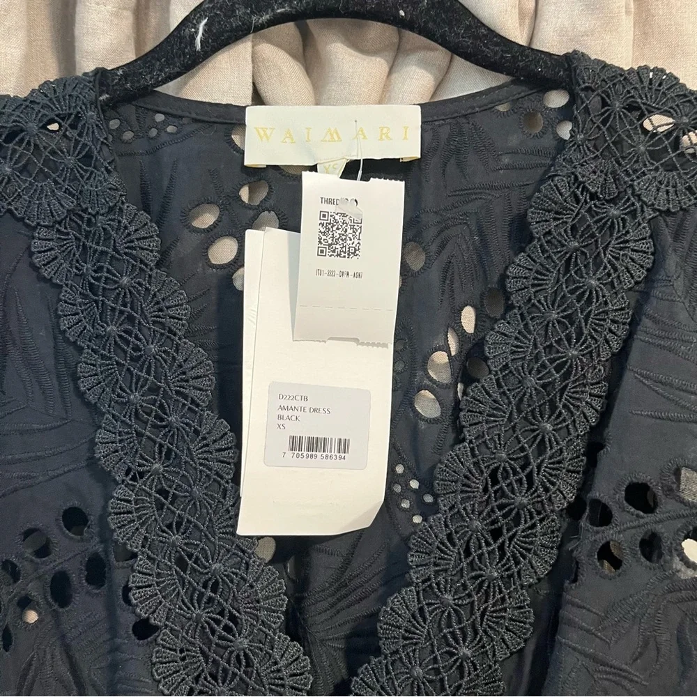 Waimari Amante Black Eyelet Mini Dress - Picture 8 of 13